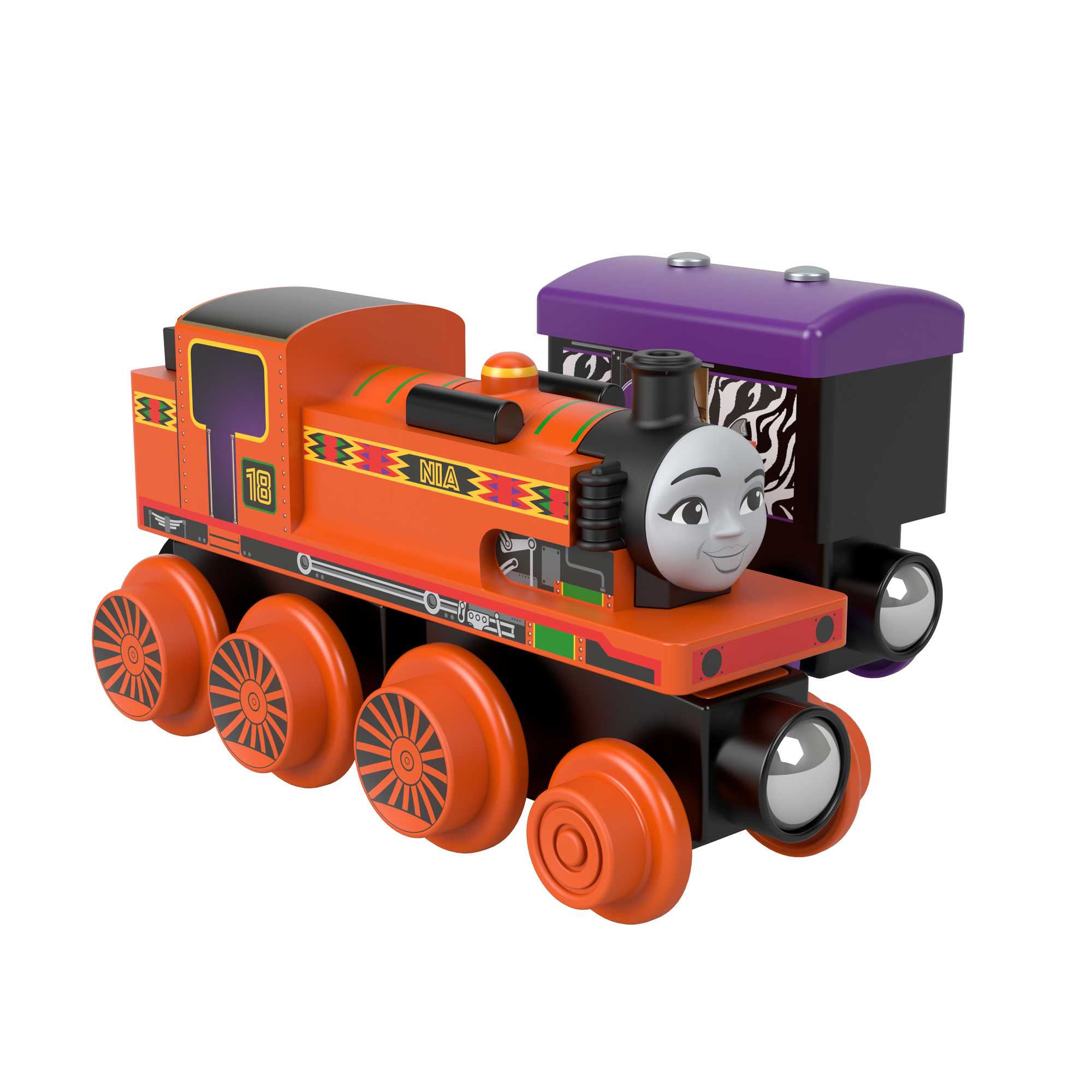 Fisher-Price Thomas et ses Amis Piste en Bois Locomotive Nia et Wagon