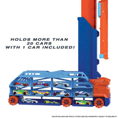 Hot Wheels City Speed Drop Transport Hauler, includes 1 Car