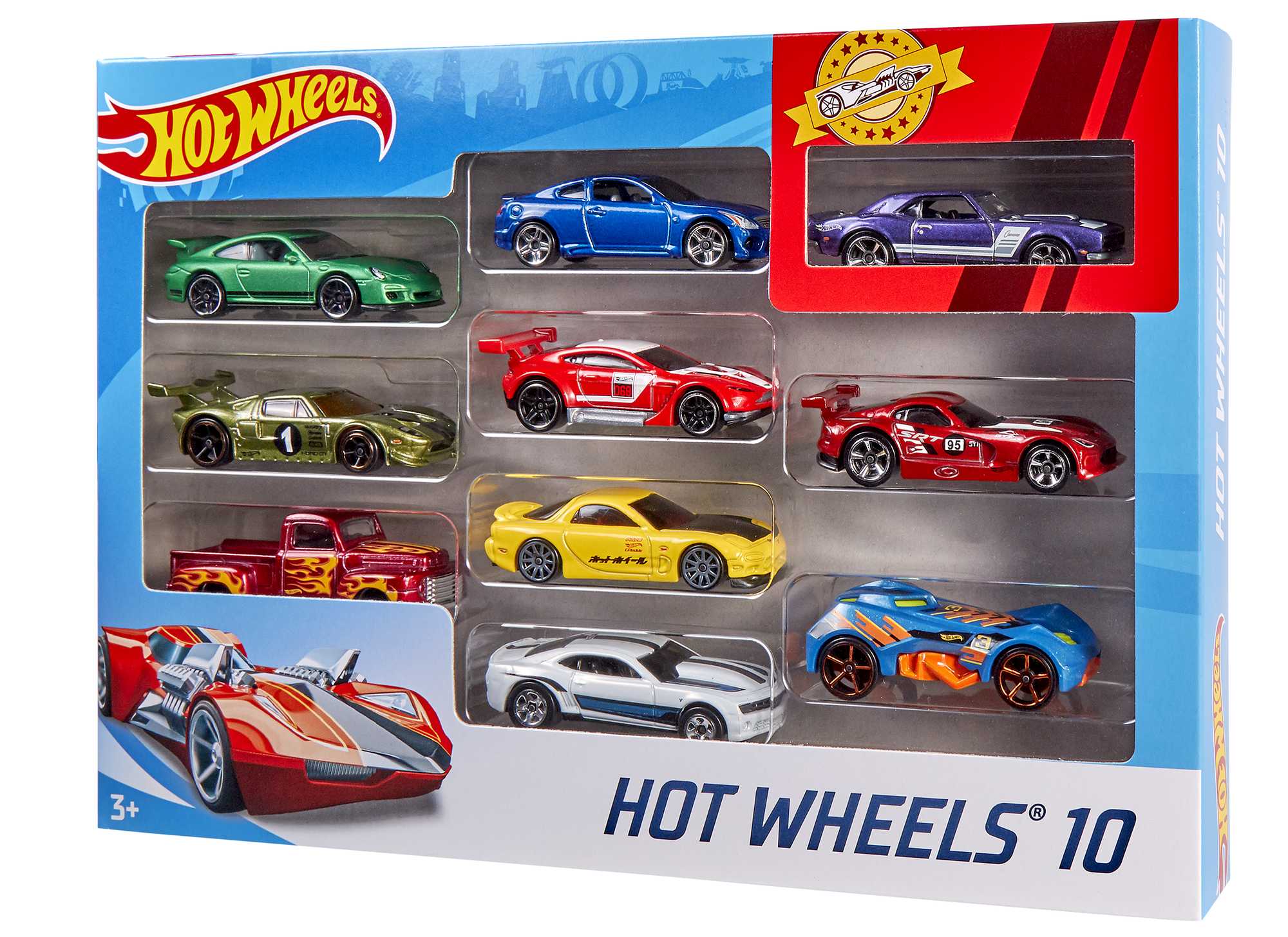 Hot Wheels Die Cast Basics Vehículo de Juguete Paquete de 10 Autos
