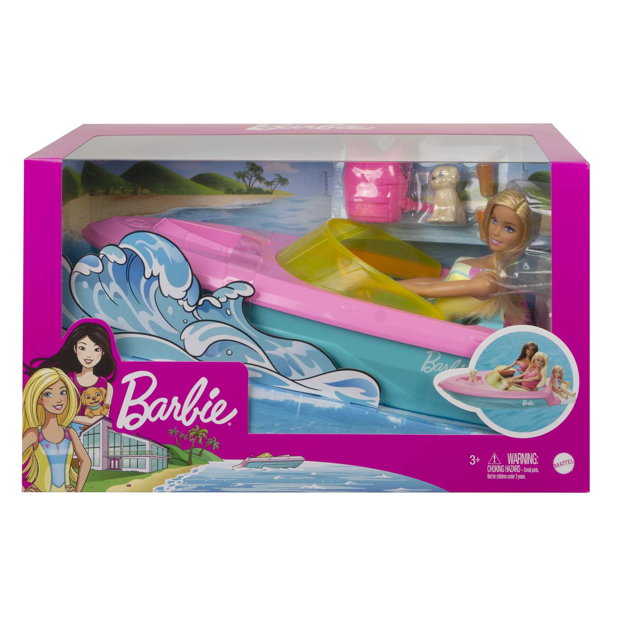 Barbie Conjunto de Brinquedo Barco aquático com Boneca