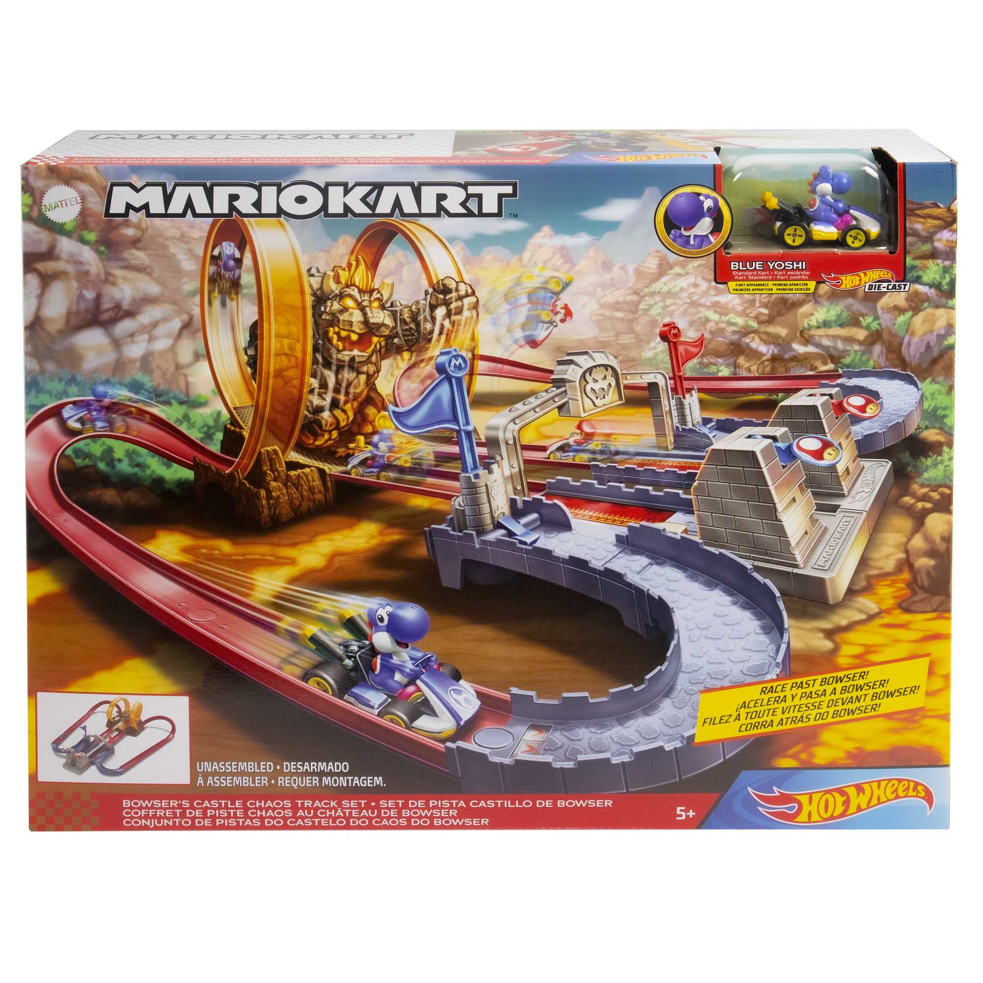 Hot Wheels Mario Kart Pista de Juguete Castillo de Bowser