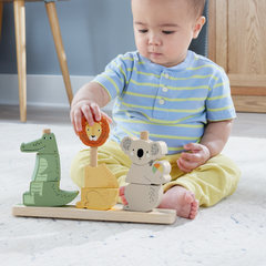 Fisher-Price Brinquedo para Bebês Animais Empilháveis de Madeira