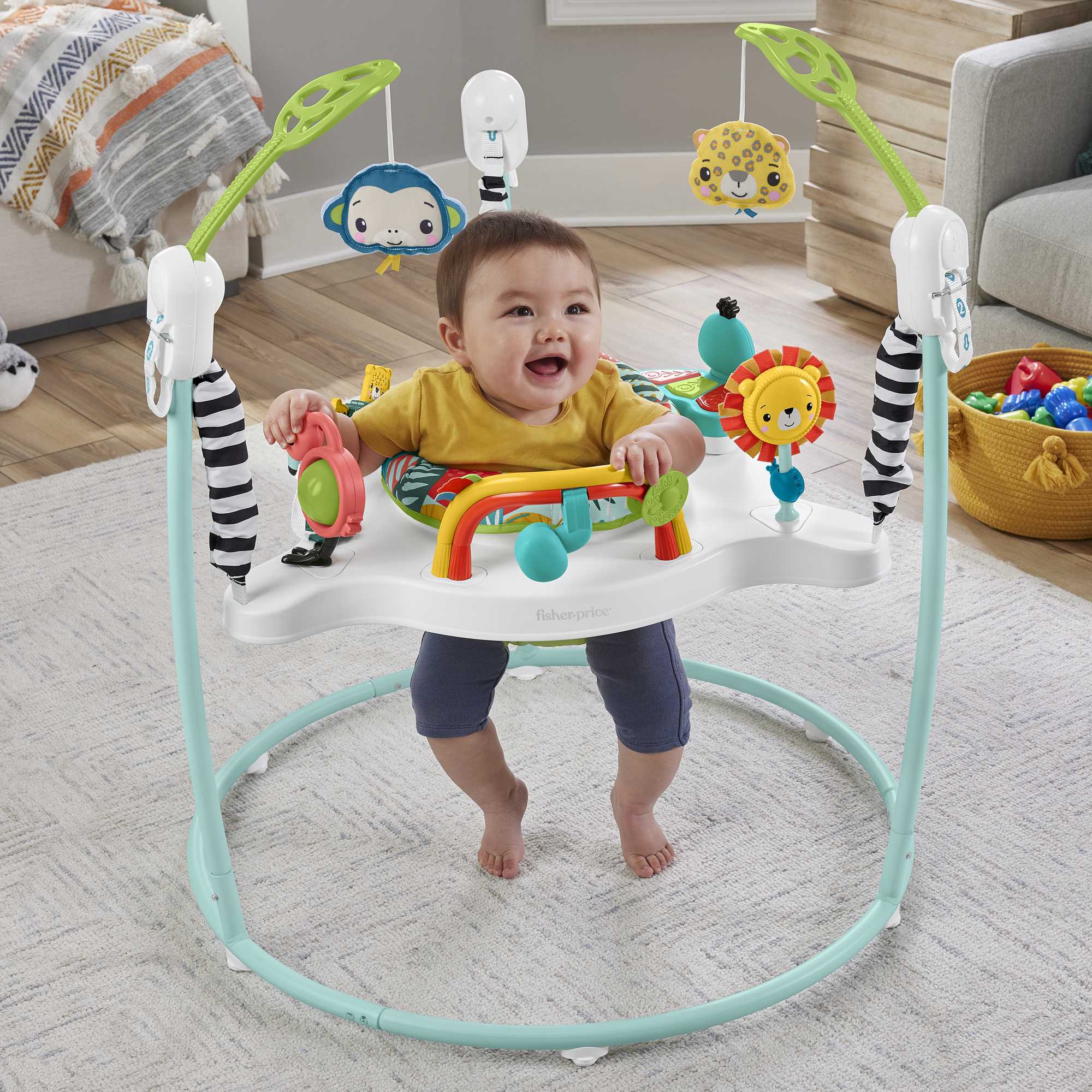 Fisher-Price Jumperoo de La Jungle, Centre D’Activités, Lumières+Sons