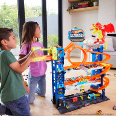 Hot Wheels City Ultimate Garage Playset From “Let's Race” With 2 Toy Cars & Storage For 50+ Cars