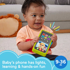 Fisher-Price Laugh & Learn Musical Toy Phone, 2-in-1 Slide To Learn Smartphone For Baby To Toddler - English & French Version