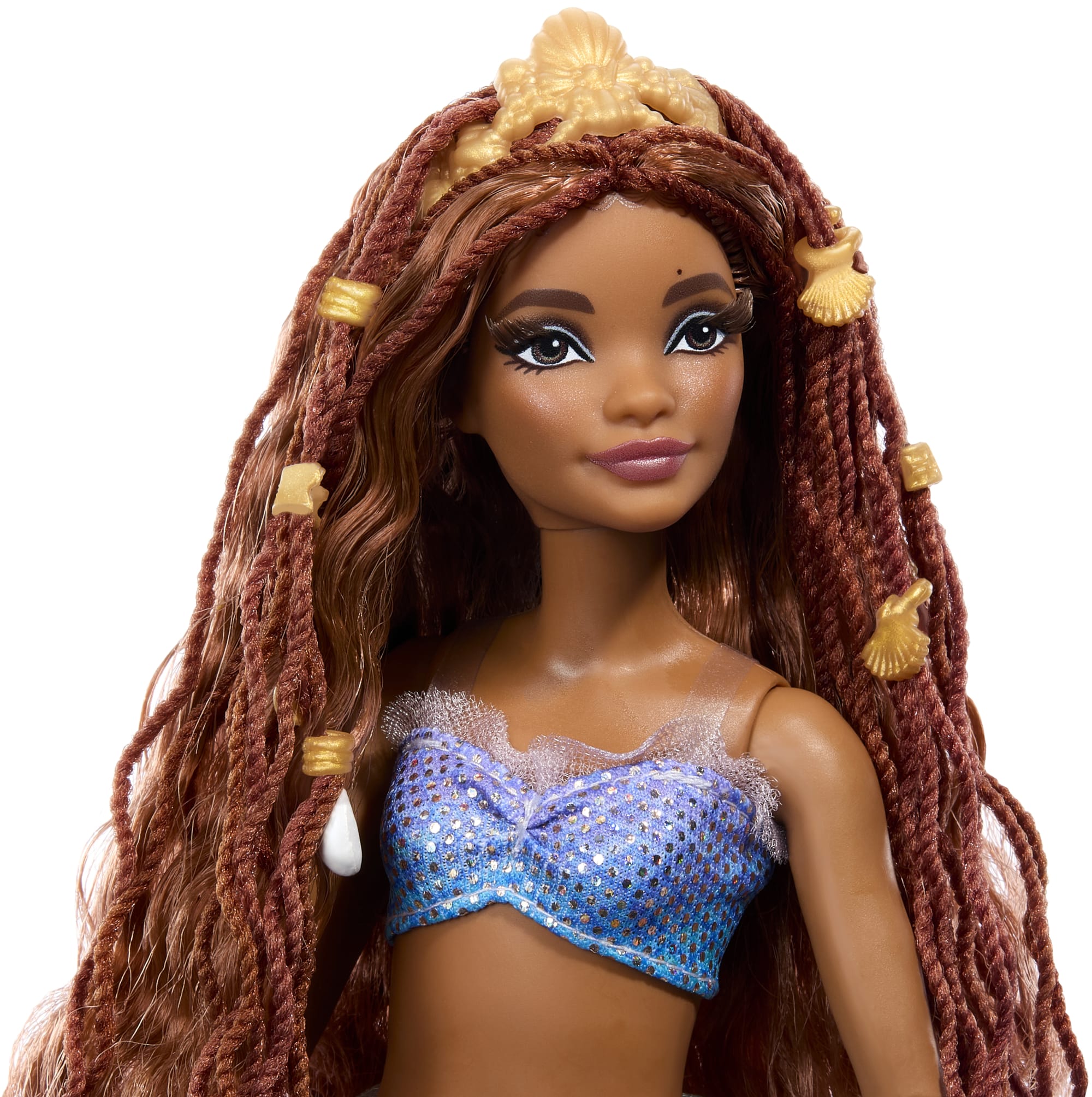 Disney The Little Mermaid Deluxe Mermaid Ariel Doll With Hair Beads And Stand