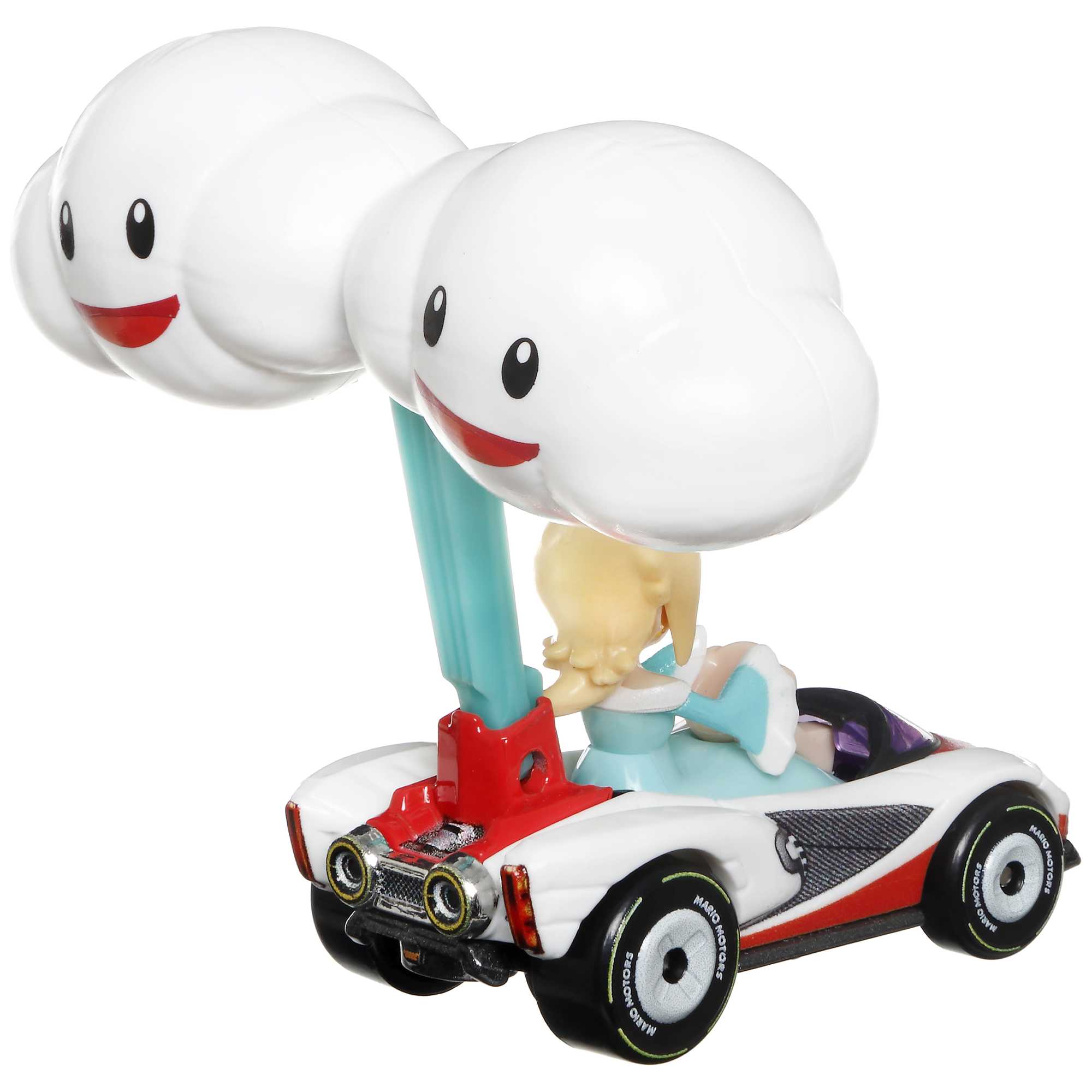 Hot Wheels Mario Kart Vehículo de Juguete Rosalina P-Wing con Cloud Glider