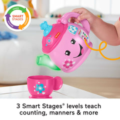 Fisher-Price Laugh & Learn Sweet Manners Tea Set Interactive Toddler Pretend Play, 11 Pieces