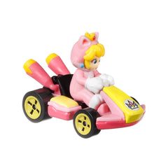 Hot Wheels Mario Kart Vehículo de Juguete Cat Peach Standard Kart