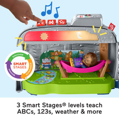 Fisher-Price Little People Light-Up Learning Camper Electronic Toy Rv For Toddlers, 8 Pieces