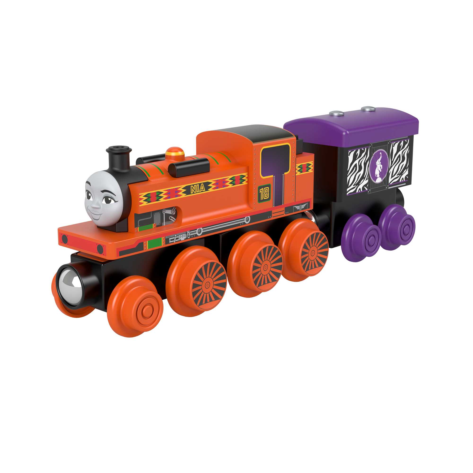 Fisher-Price Thomas et ses Amis Piste en Bois Locomotive Nia et Wagon