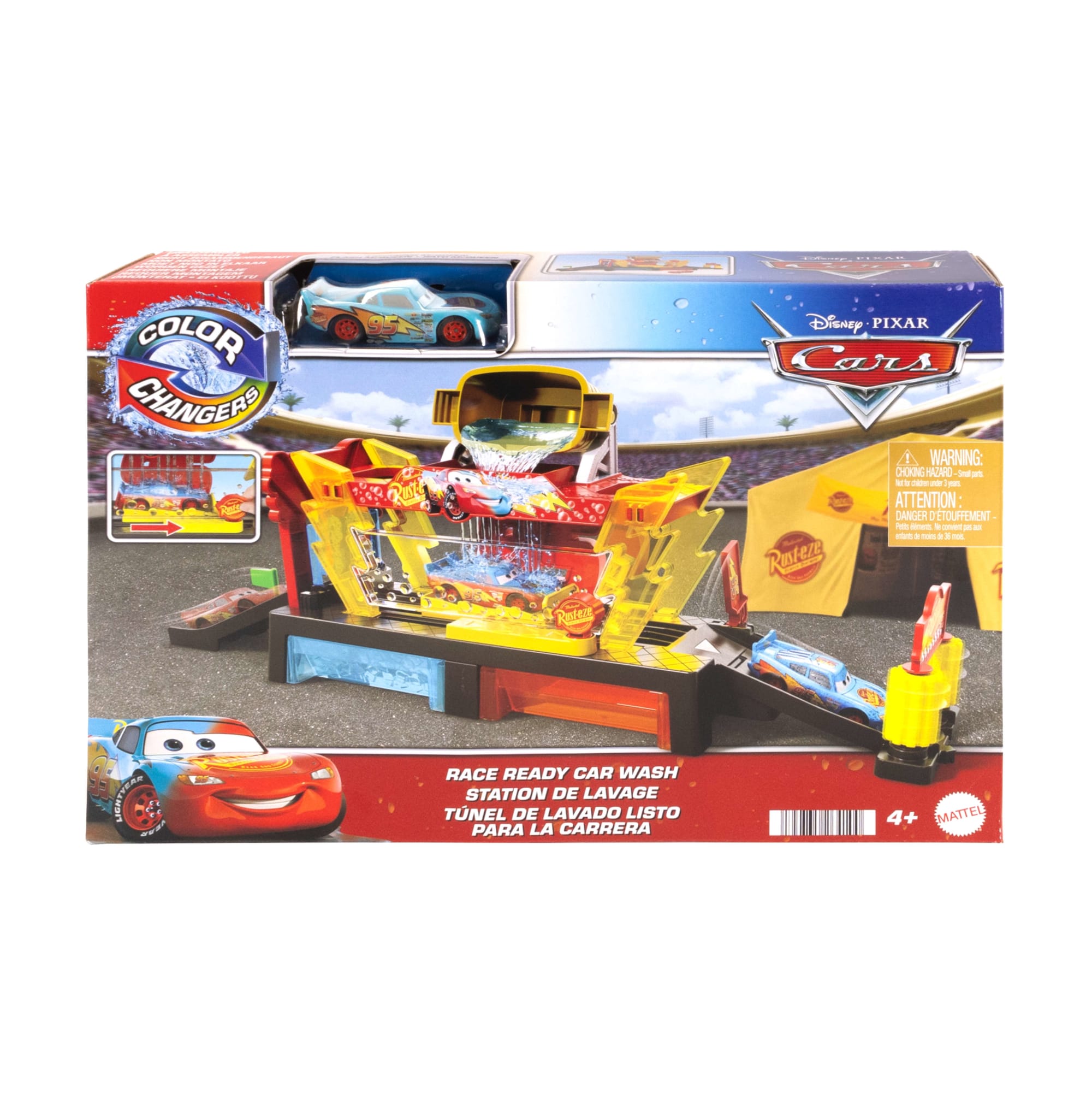 Cars de Disney y Pixar Color Changers Pista de Juguete AutoLavado Rayo McQueen
