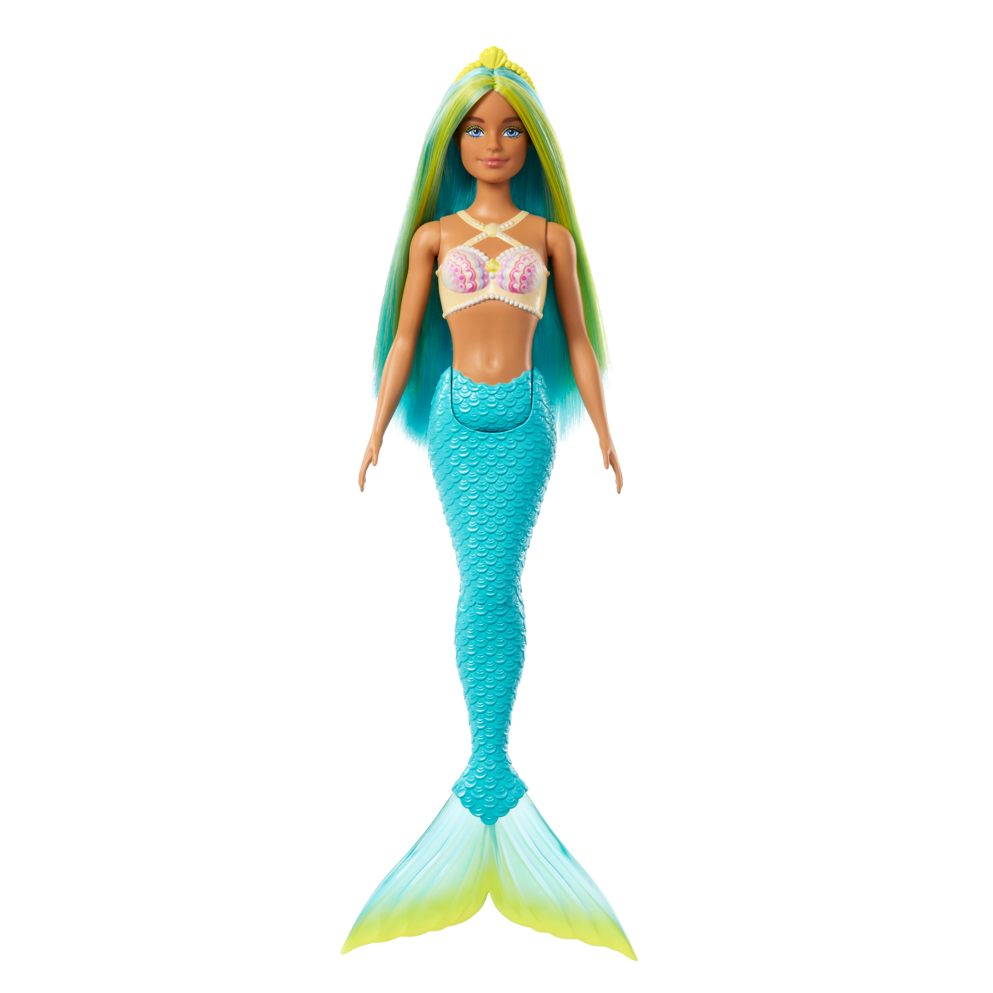 Barbie Fantasía Muñeca Sirena Cabello Verde y Azul