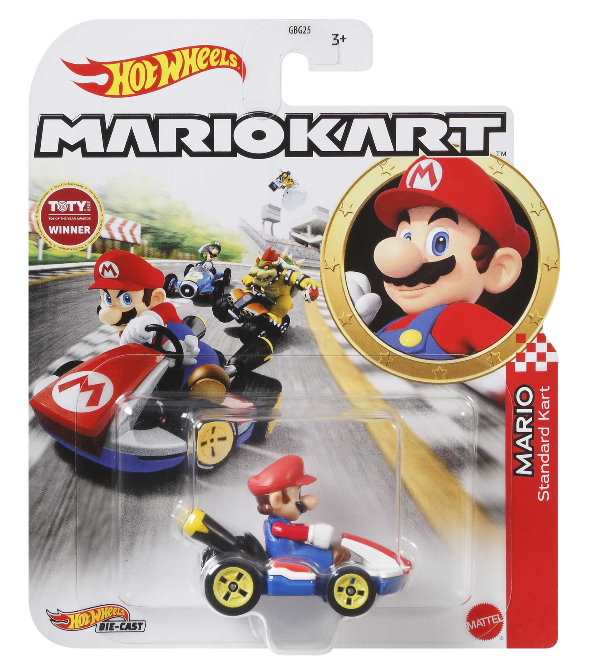Hot Wheels Mario Kart Mario, Véhicule Kart Standard