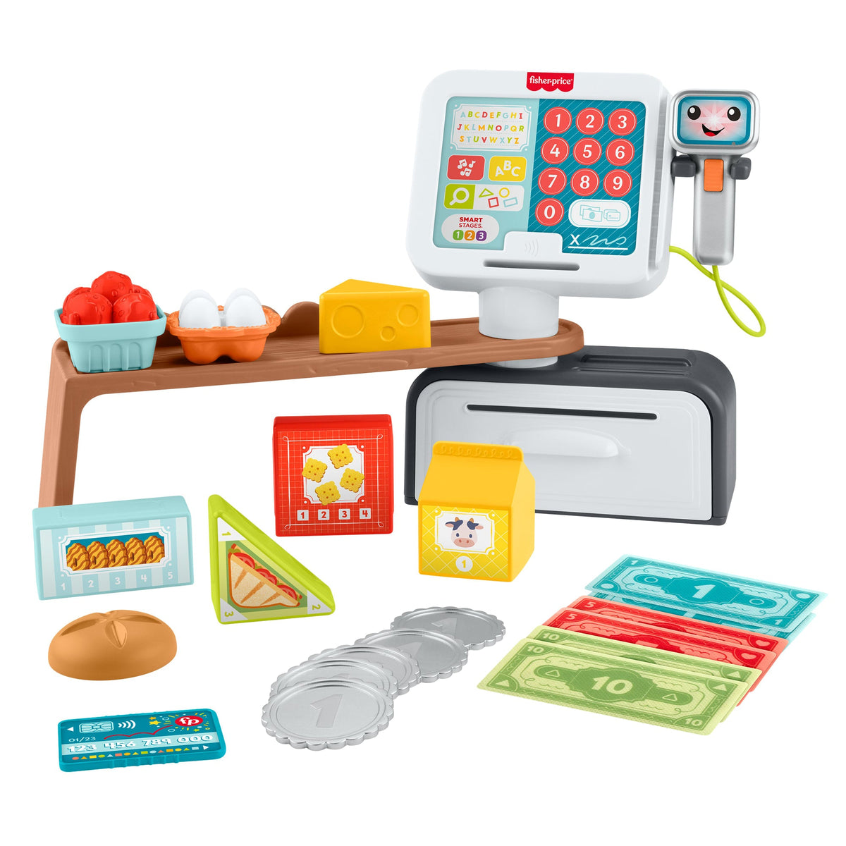 Fisher-Price Ríe y Aprende Juguete para Bebés Caja Registradora Escanea y Aprende