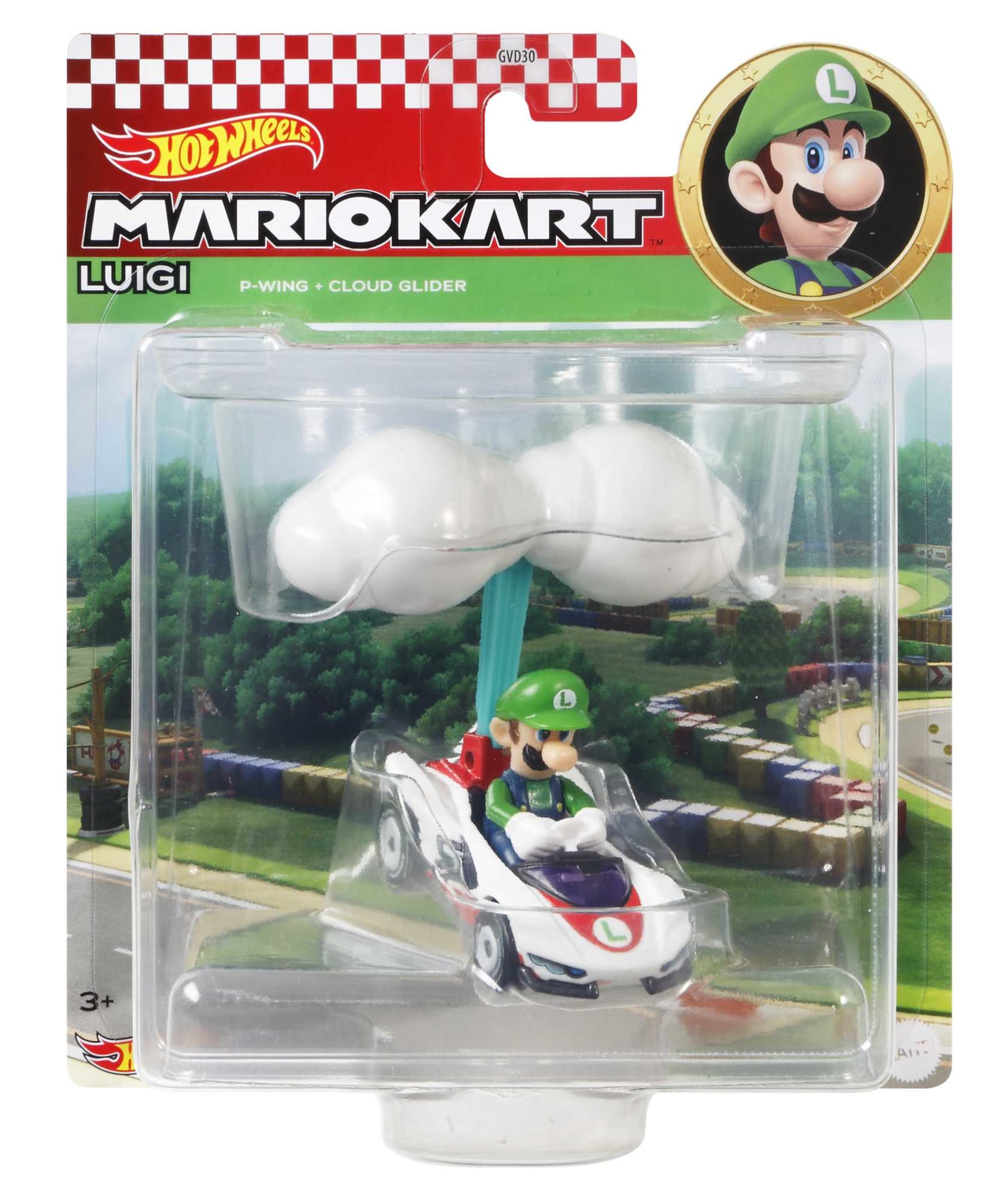 Hot Wheels®  Mario Kart™ Luigi P-Wing et Planeur nuages