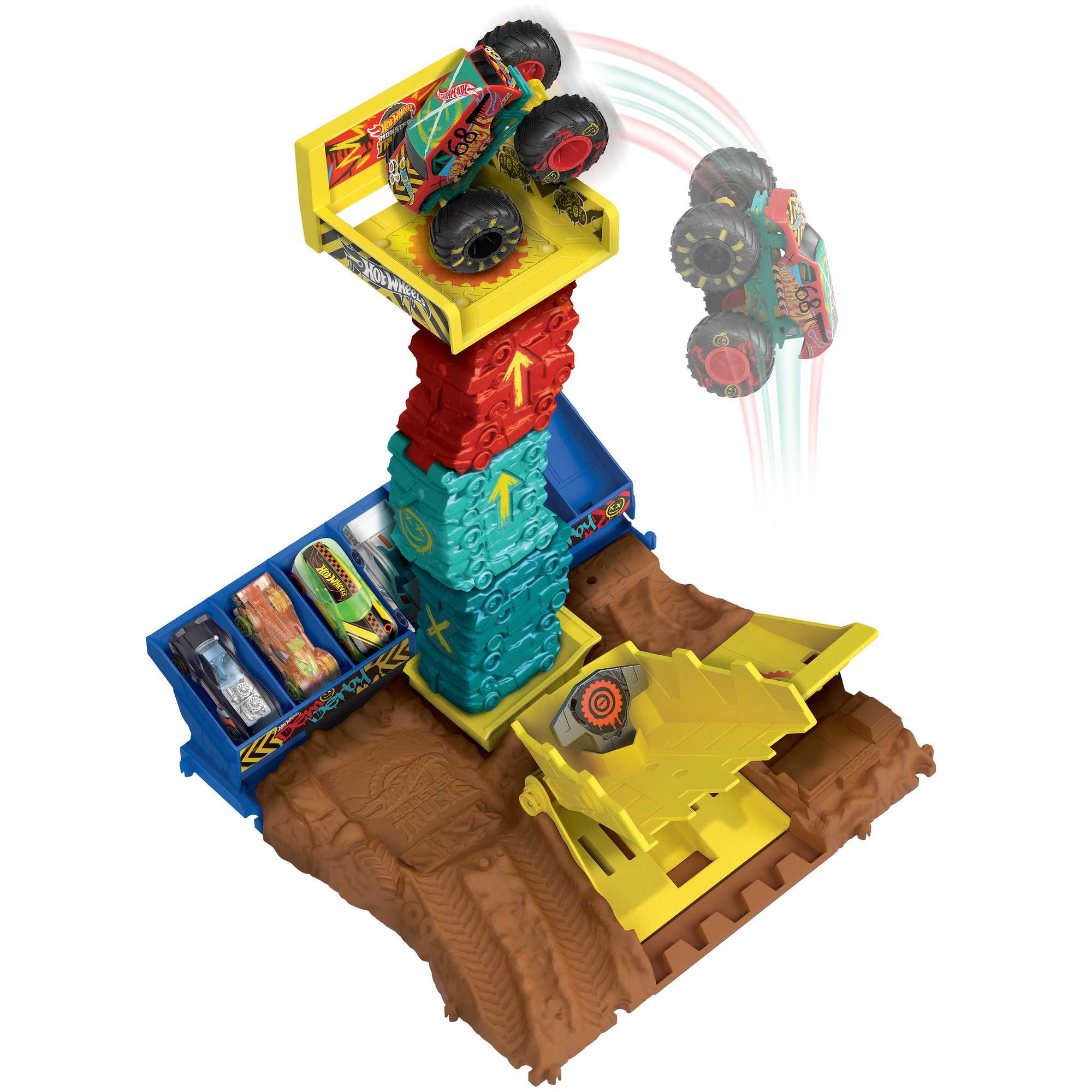 Hot Wheels Mt Arena Smashers demo derby Défi Saut de Véhicule