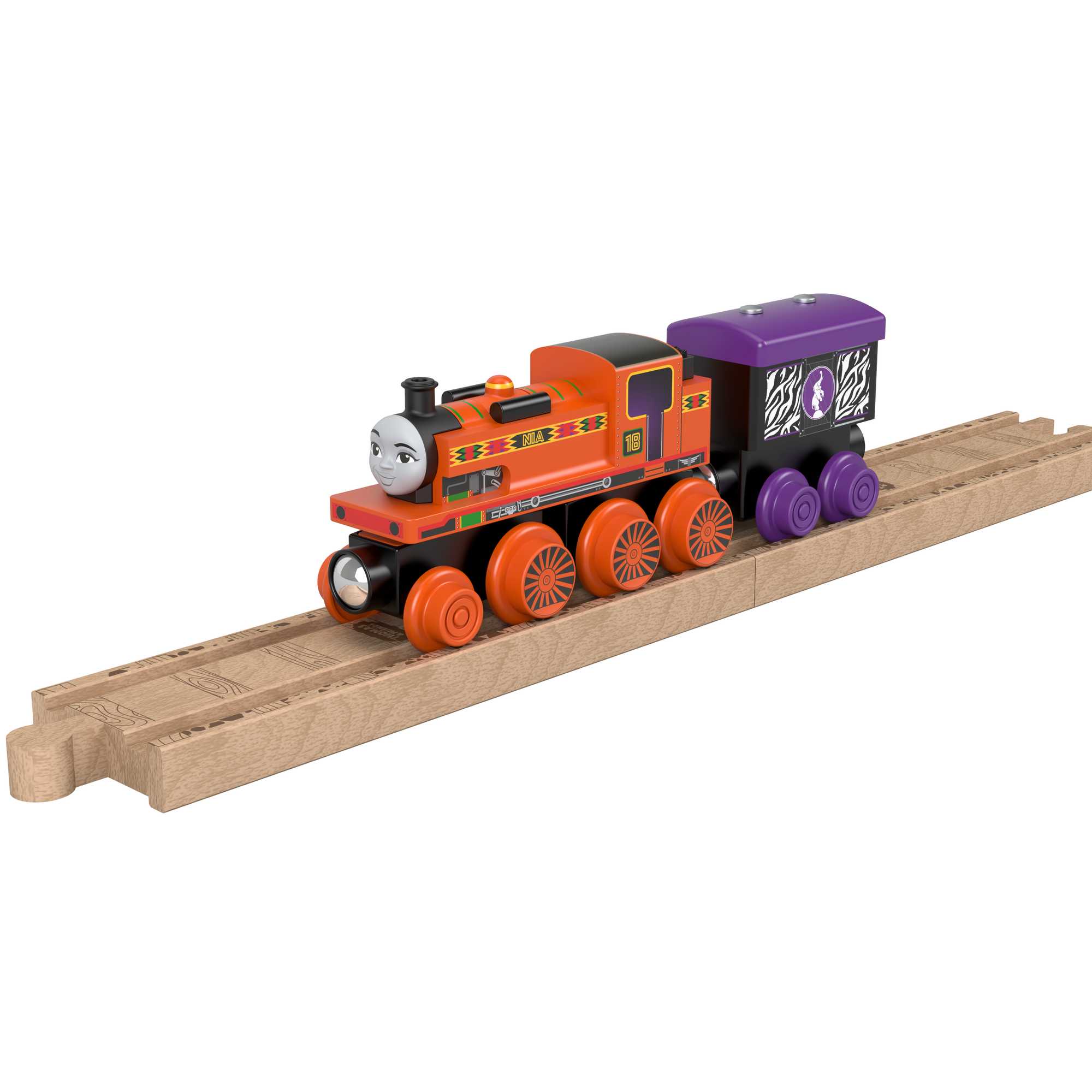 Fisher-Price Thomas et ses Amis Piste en Bois Locomotive Nia et Wagon