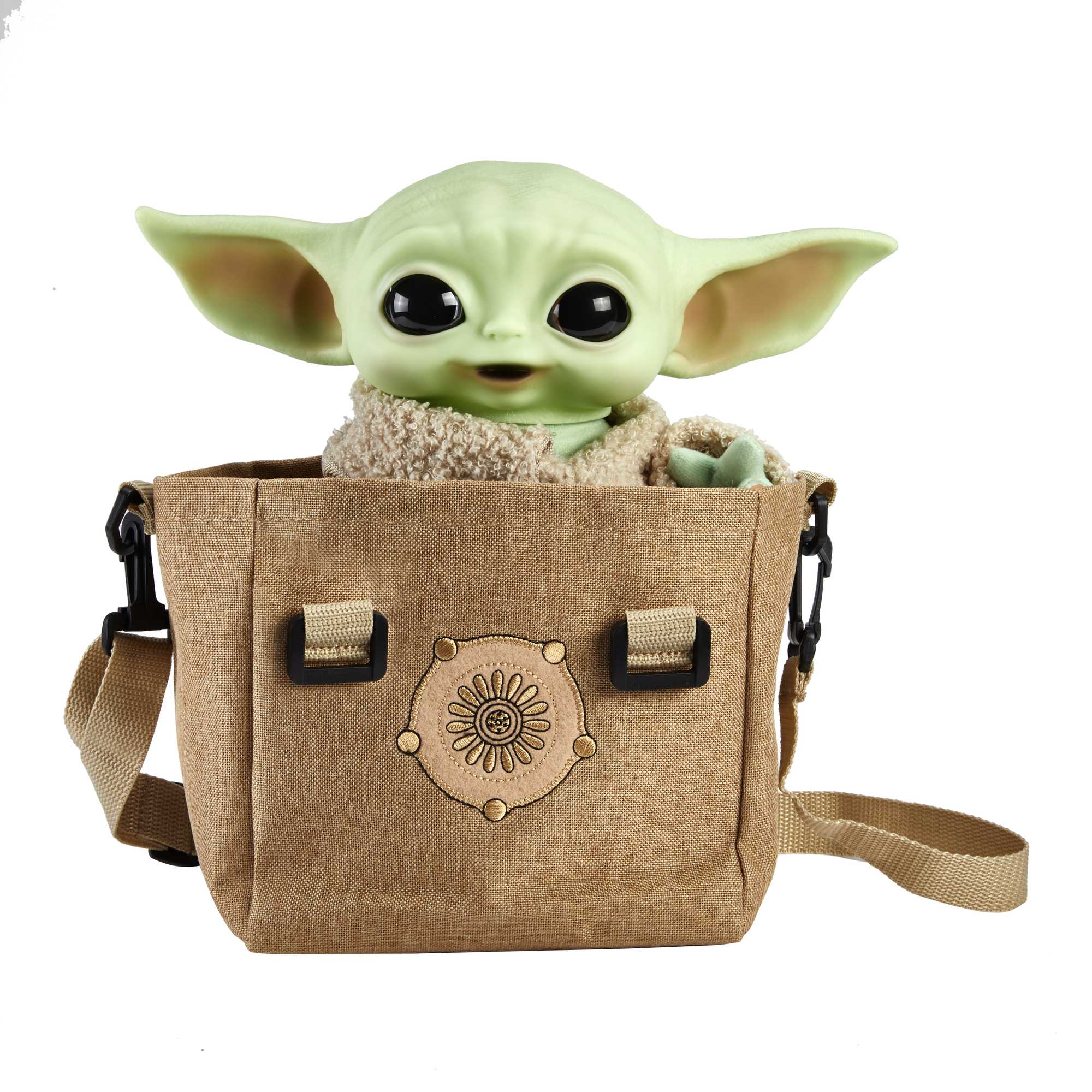 Star Wars The Mandalorian Figurine Peluche L’enfant Sonore et Son Sac