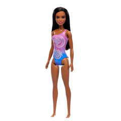 Barbie Fashion & Beauty Muñeca Playa con Traje de Baño Morado