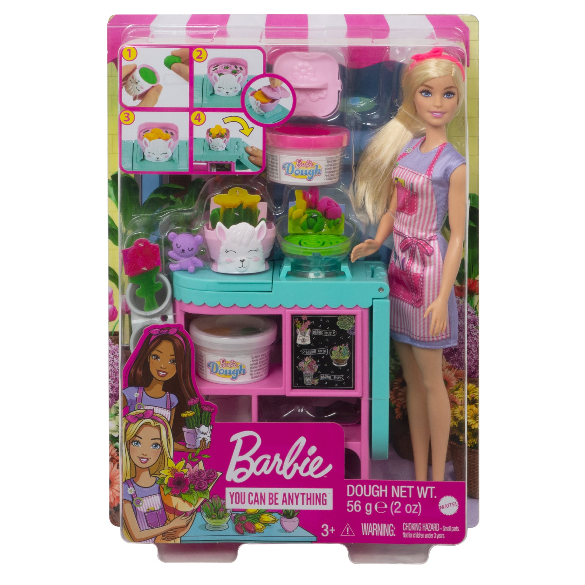 Barbie Florist Playset With Blonde Doll, Dough, Vases & More, Ages 3 & Up