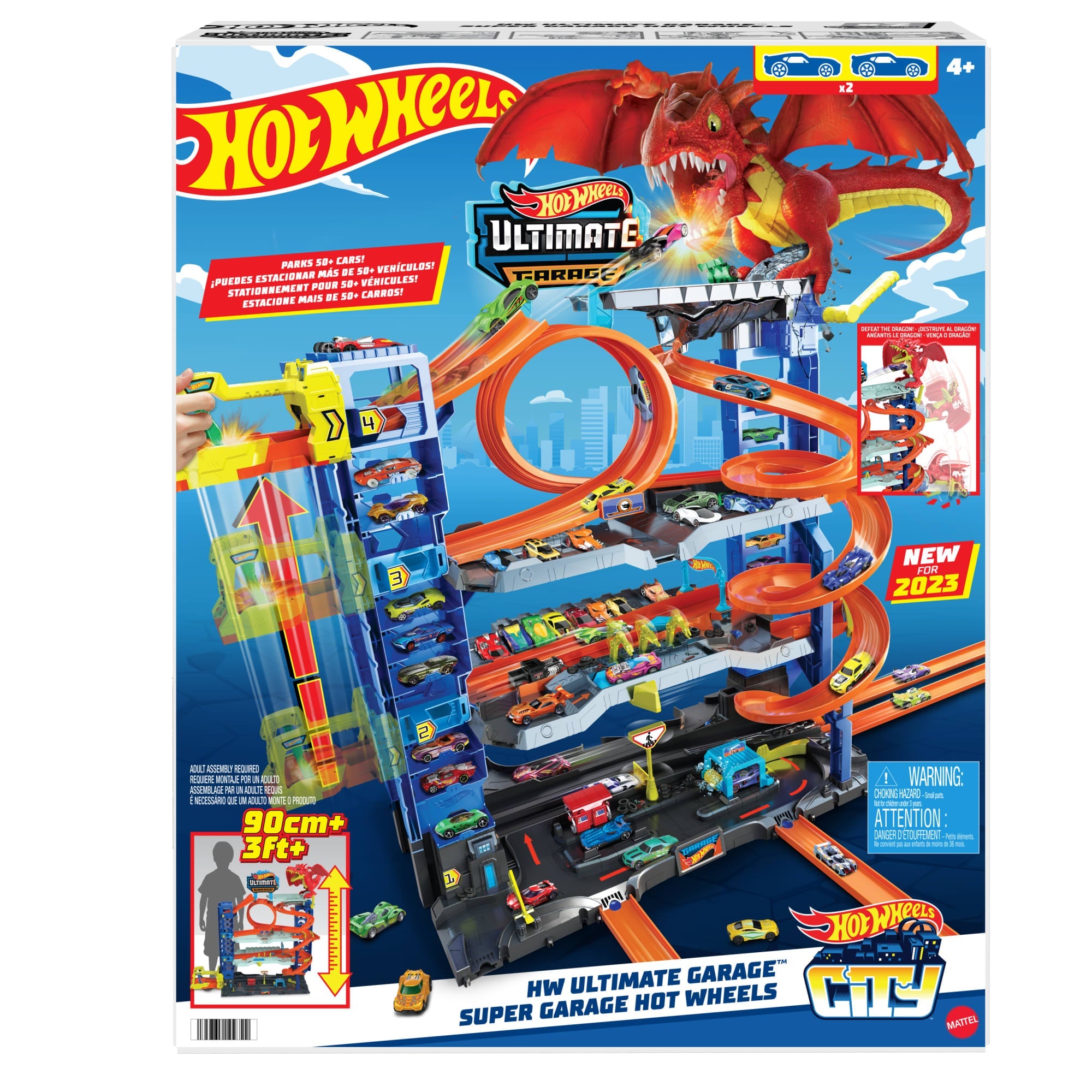 Hot Wheels City Ultimate Garage Playset From “Let's Race” With 2 Toy Cars & Storage For 50+ Cars