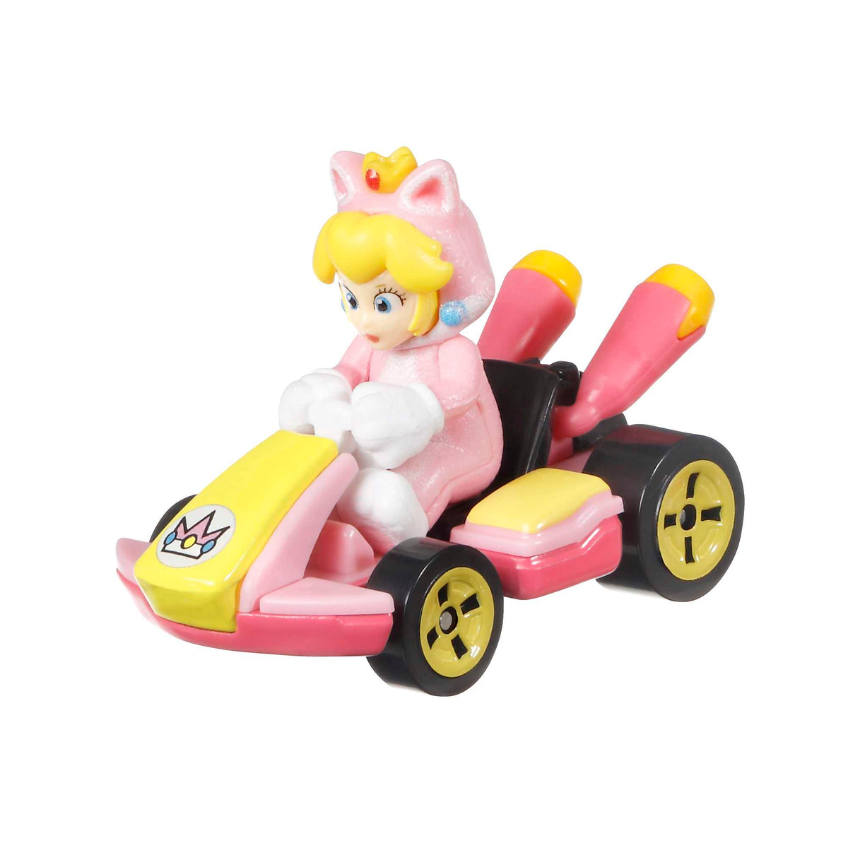 Hot Wheels Mario Kart Vehículo de Juguete Cat Peach Standard Kart