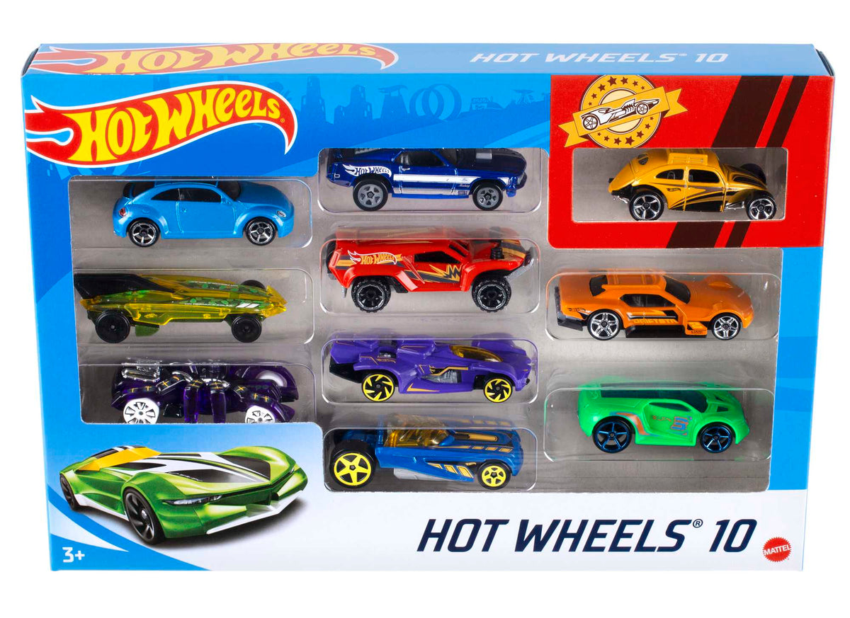 Hot Wheels Die Cast Basics Vehículo de Juguete Paquete de 10 Autos