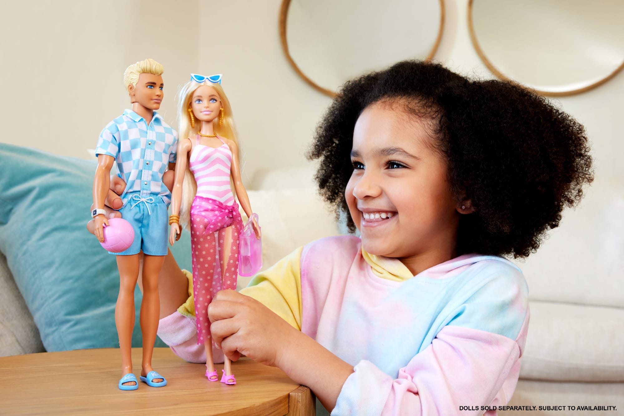 Blonde Ken Doll With Swim Trunks And Beach-Themed Accessories