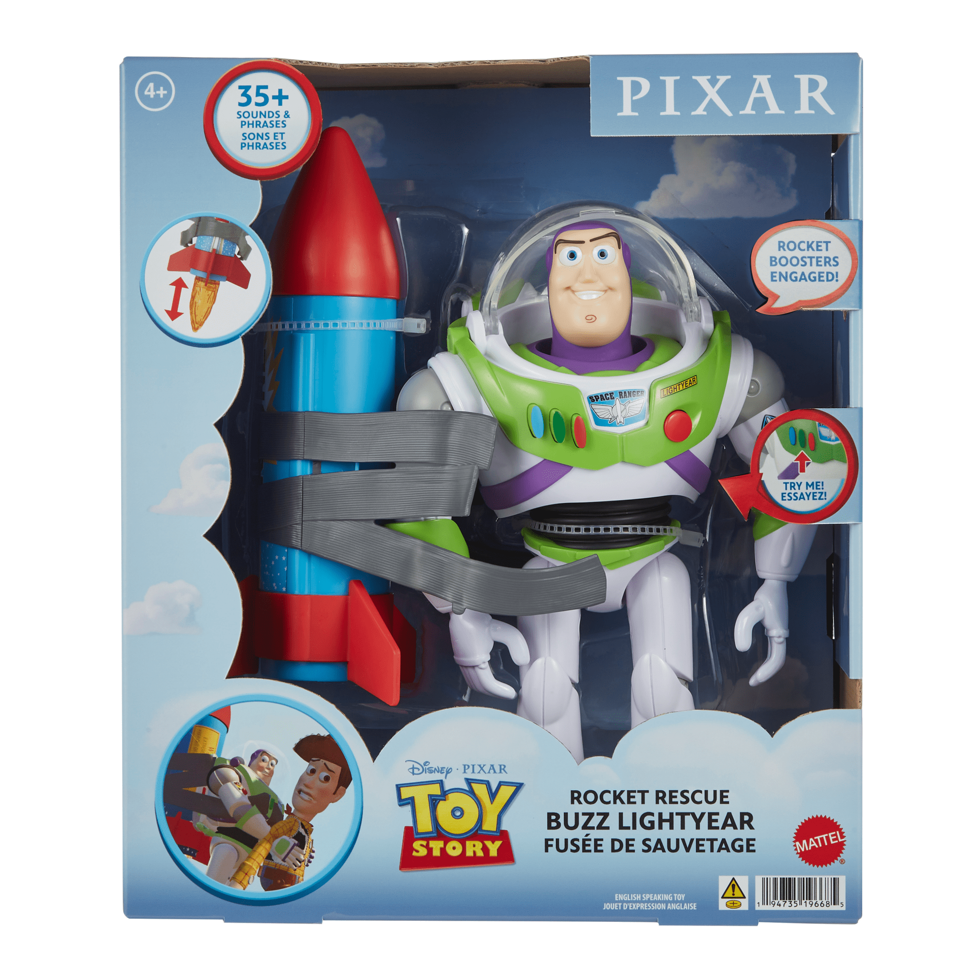 Disney Pixar Toy Story Figura de Acción Buzz con Cohete 12