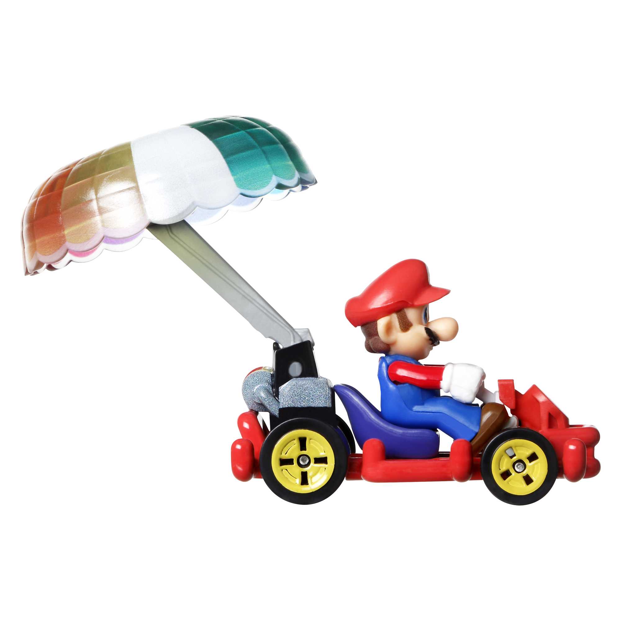 Hot Wheels Mario Kart Vehículo de Juguete Mario Pipe Frame con Paracaídas