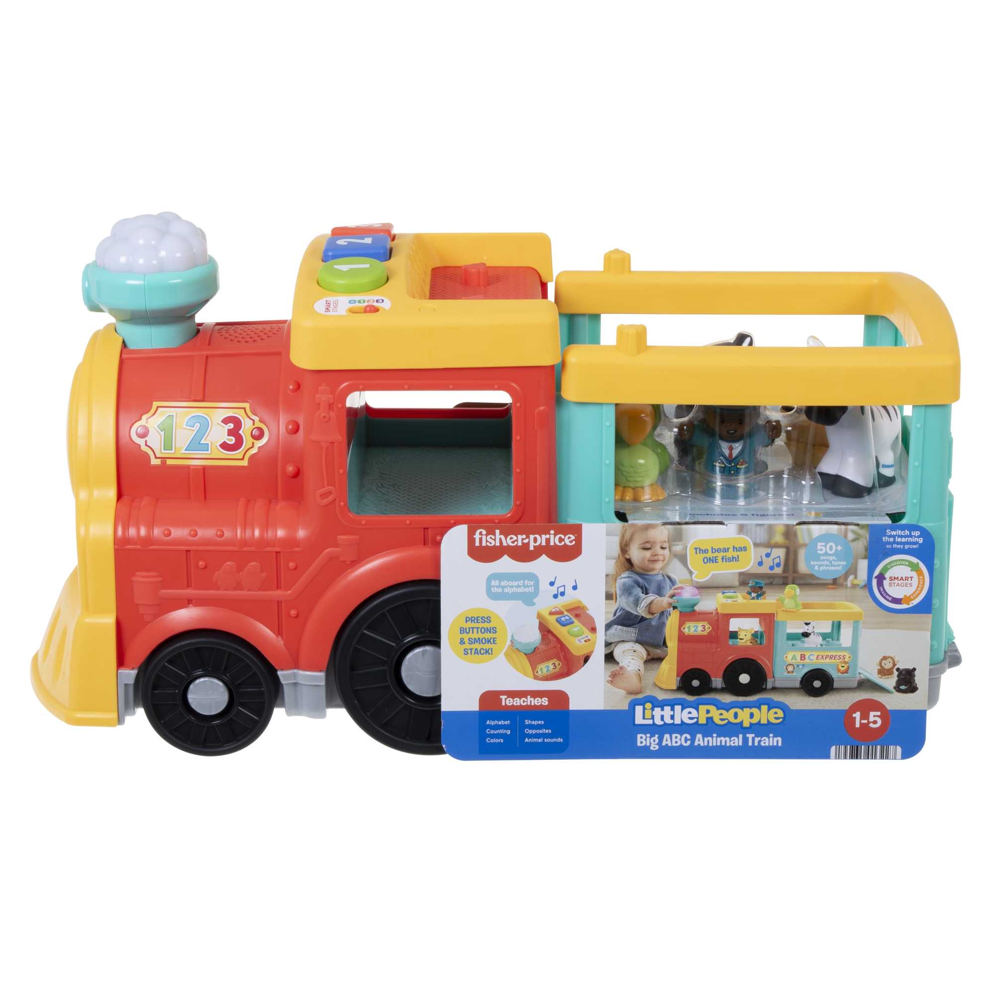 Fisher-Price Little People Big ABC Animal Train Toddler Learning Toy With Lights Music & 6 Figures