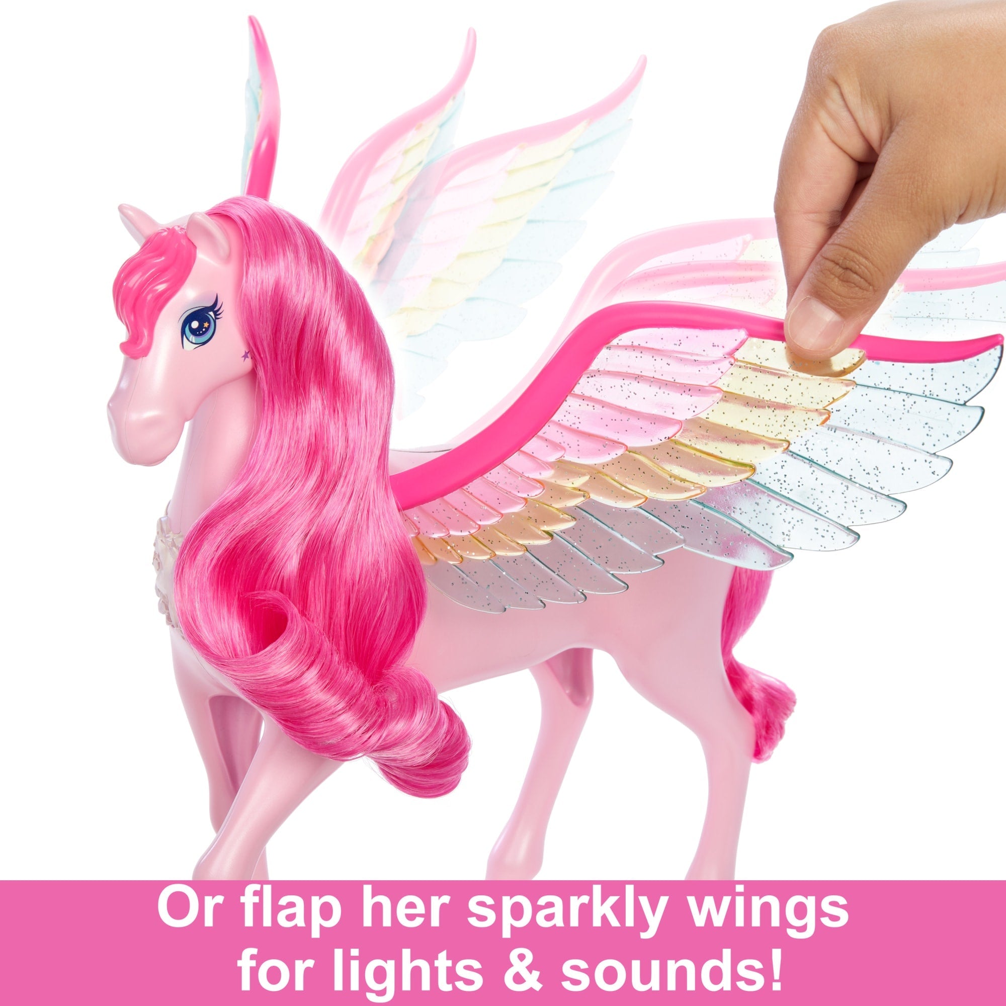 Barbie A Touch Of Magic Pink Pegasus With Puppy, Winged Horse Toys With Lights And Sounds
