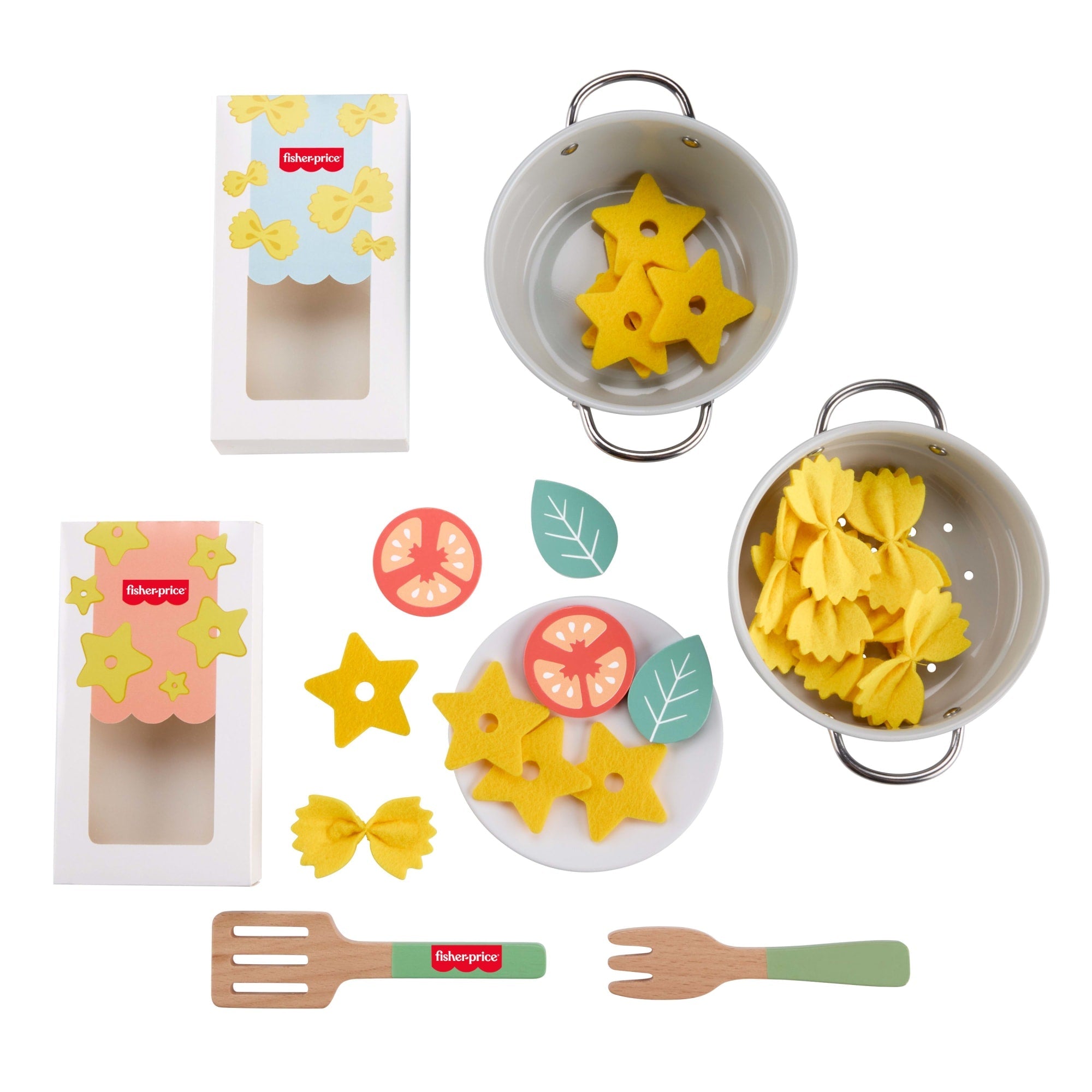 Fisher-Price Brinquedo para Bebês Kit para Preparar Macarrão de Madeira