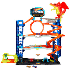 Hot Wheels City Ultimate Garage Playset From “Let's Race” With 2 Toy Cars & Storage For 50+ Cars