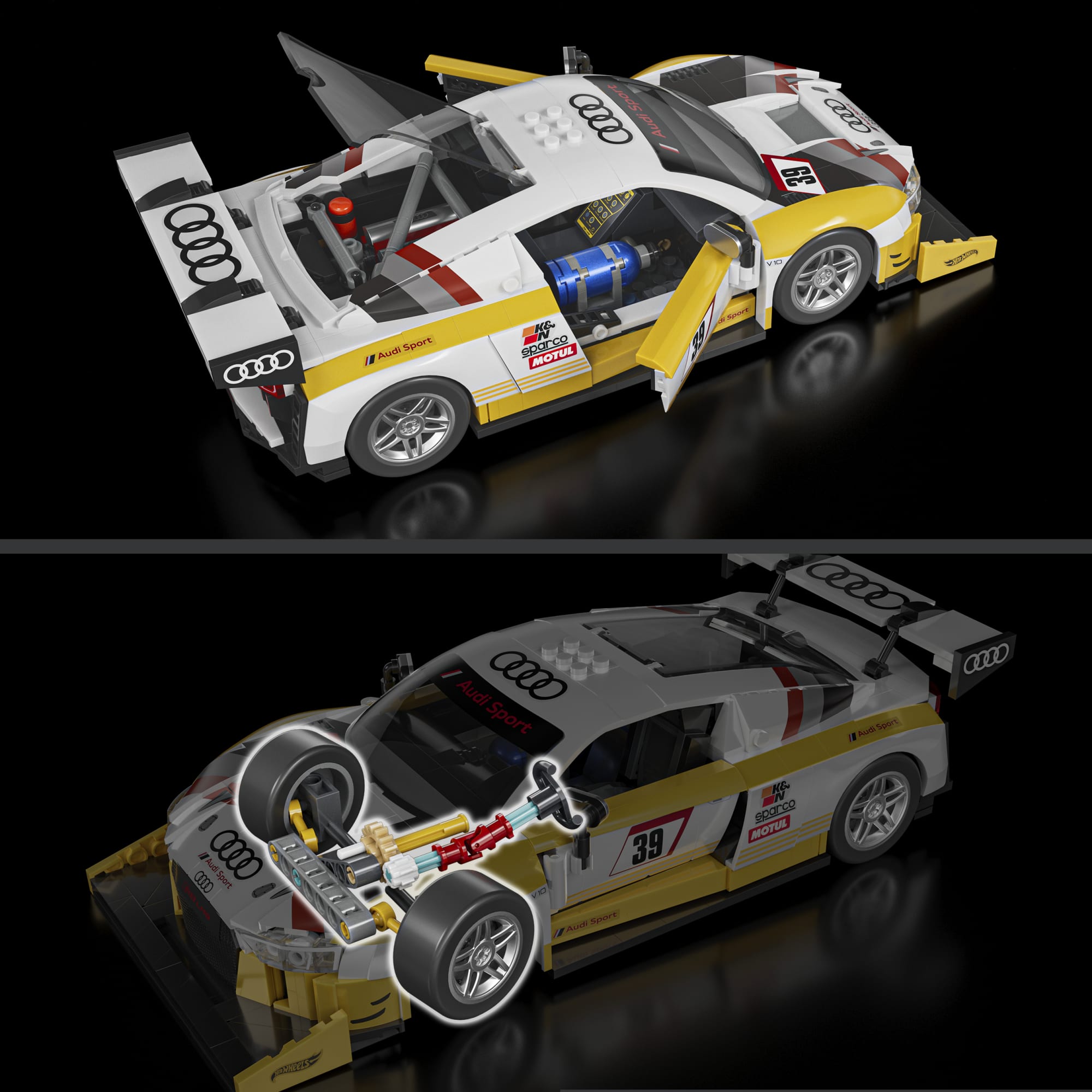 Mattel Brick Shop Hot Wheels ‘15 Audi R8 Lms Building Toy Kit (820 Pieces), For Collectors