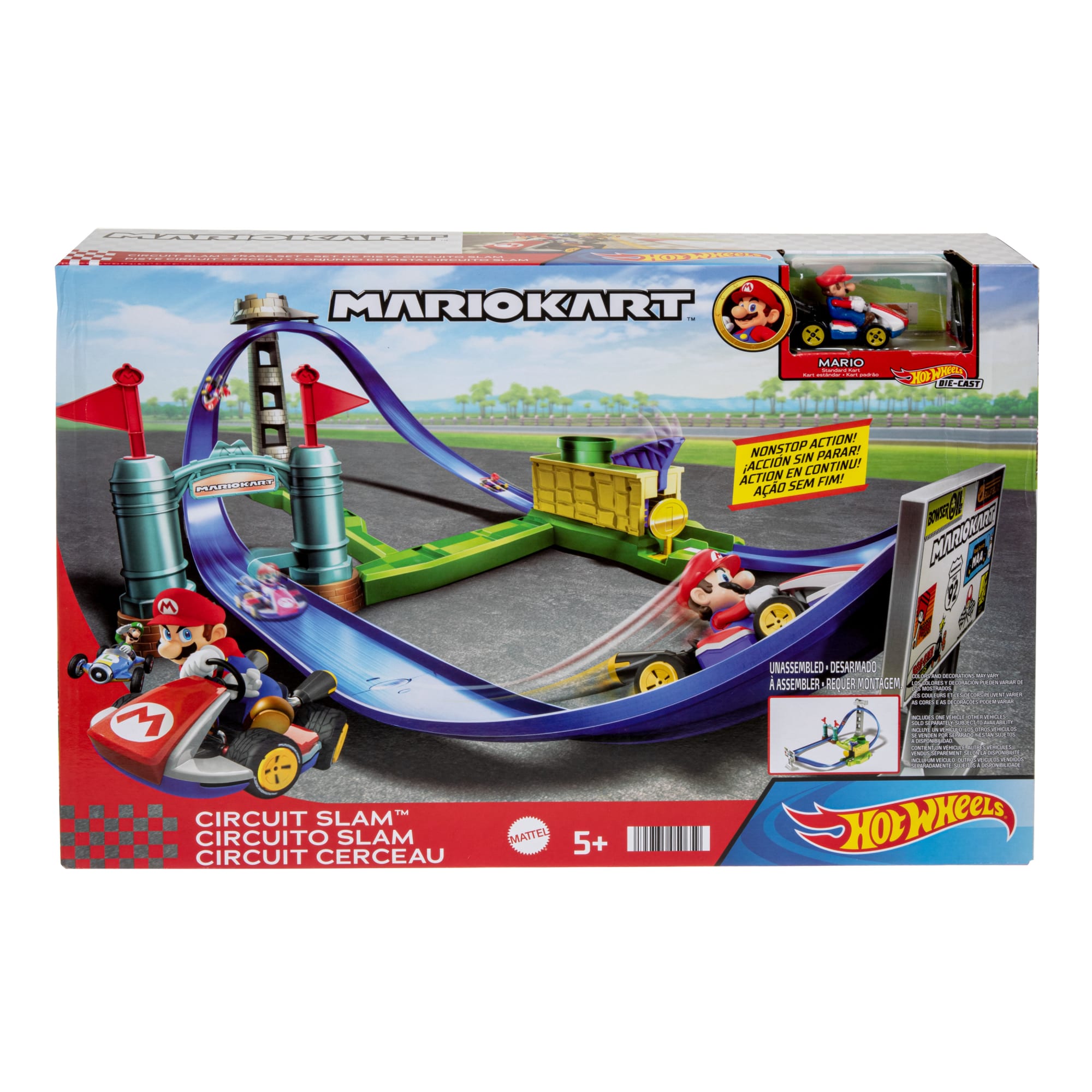 Hot Wheels®-Mario Kart-Circuit Lanceur, Avec Véhicule Mario Kart