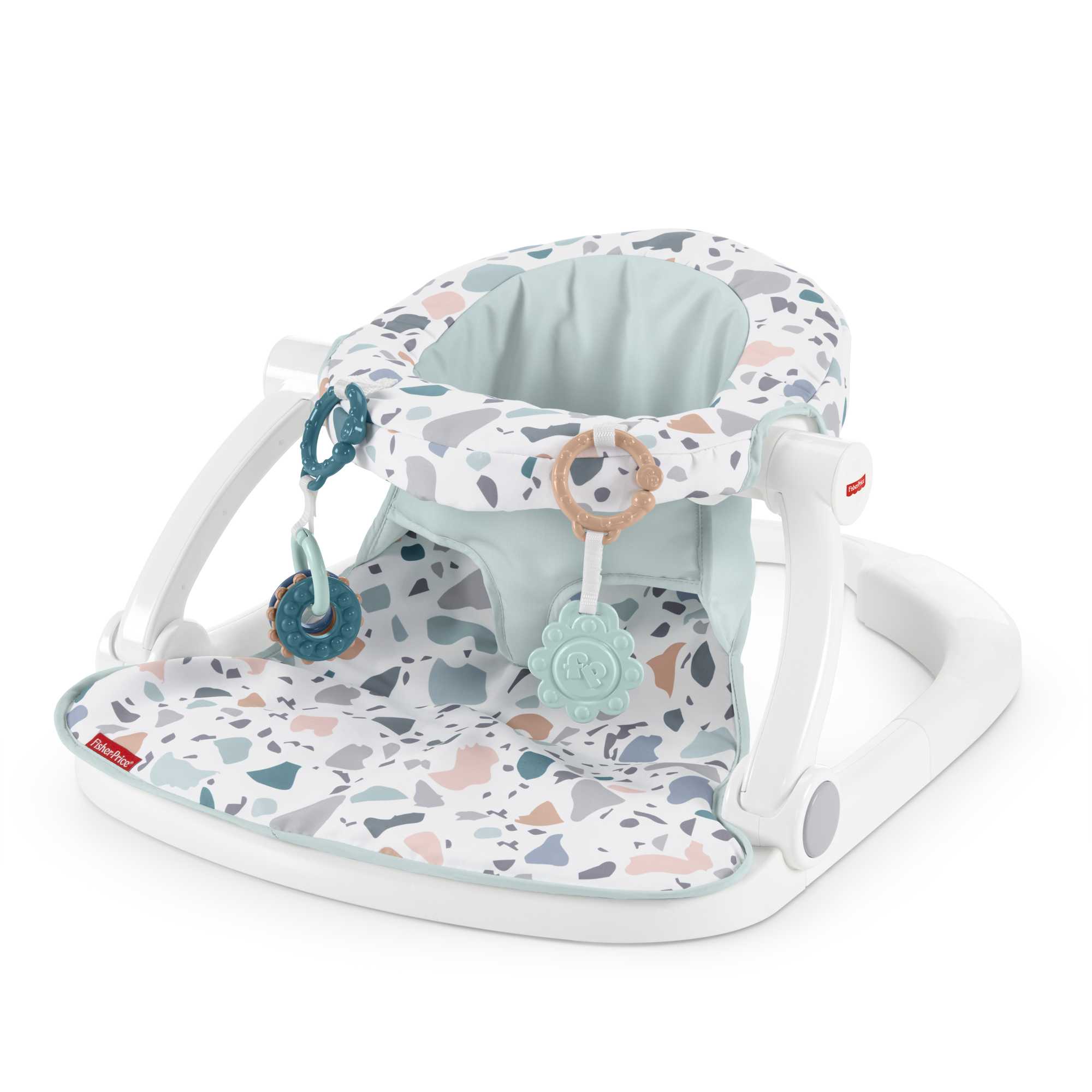 Fisher-Price Sit-Me-Up Floor Seat Portable Baby Chair With Toys, Pacific Pebble