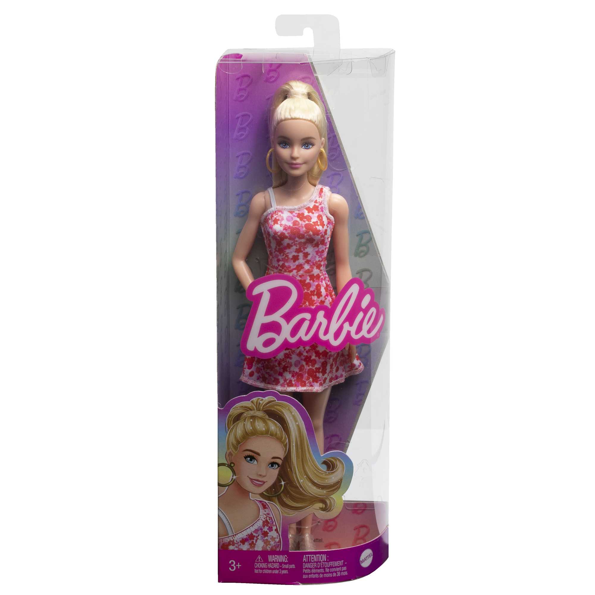 Barbie Fashionistas Doll #205 With Blond Ponytail And Floral Dress